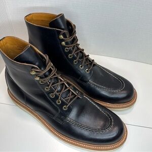 Grant Stone Brass Classic Black Leather Men's Boots with Tan Sole(MINT)